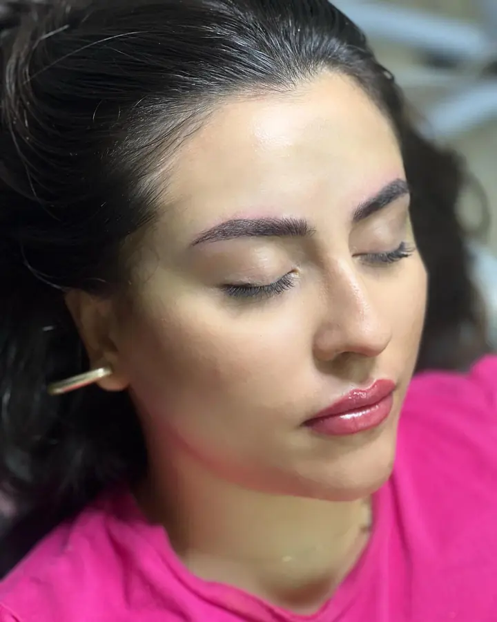 Microblading ve dudak renklendirme - Kaş kalıcı makyaj sonucu, Aleyna Gülten